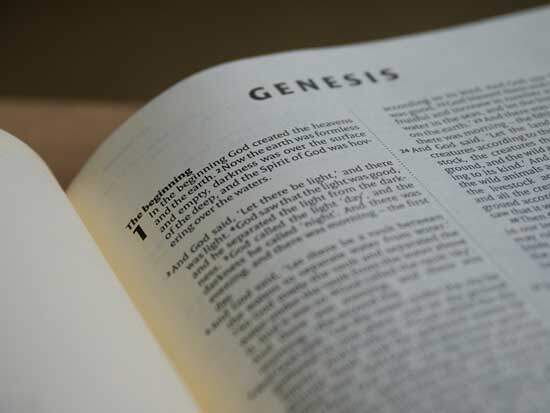 First page of the Book of Genesis in the Bible, as Adventists believe all the books of the Bible comprise the Word of God