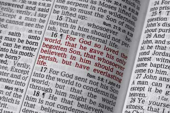 John 3:16 "For God so loved the world that He gave His only begotten Son, that whoever believes in Him should not perish..."