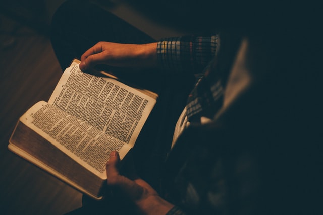 Bible study A person finding hope and comfort in Bible study