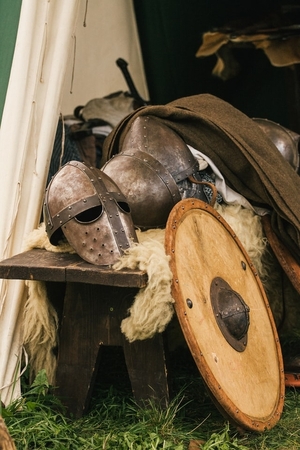 Helmet, shield and other pieces of the armor as we study about each piece of the armor of God as described in Ephesians 6.