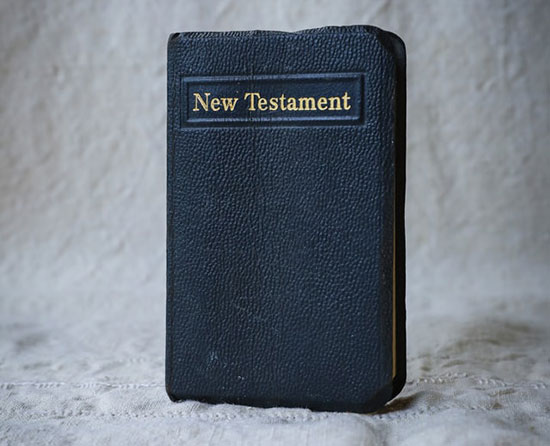New Testament A black New Testament, like the one Joseph Bates found in his trunk