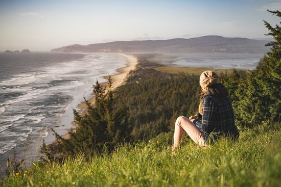 A woman resting in nature on Sabbath