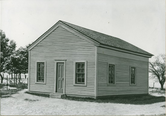 The schoolhouse in Lovett's Grove, Ohio, where Ellen White received the vision about the great controversy