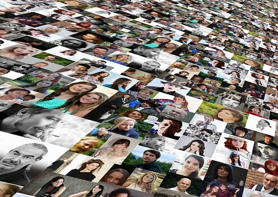 A photo montage of people, representing the worldwide body of Christians