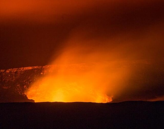 A burning fire that represents how some believe hell is happening in a place under the earth right now