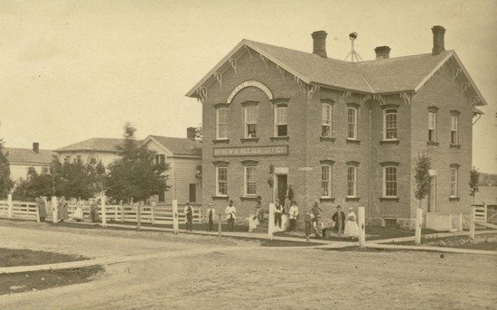 The Review and Herald publishing office in Battle Creek, MI, in 1868