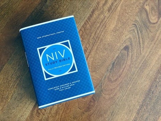 A blue NIV study Bible