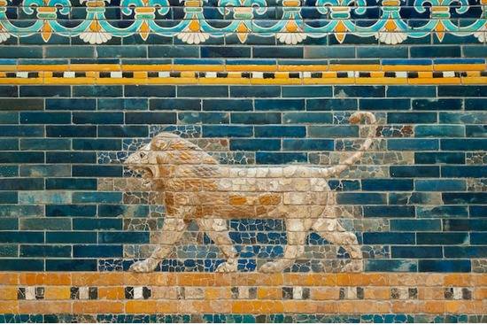 A piece of Babylonian artwork with a lion