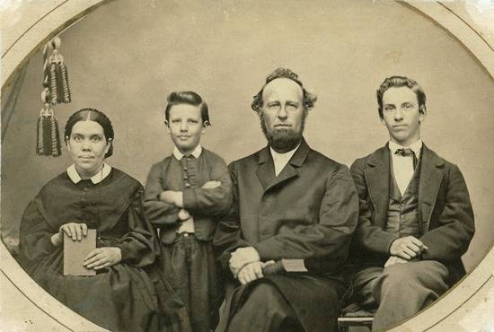 Ellen White with her husband James and her sons Willie and Edson 