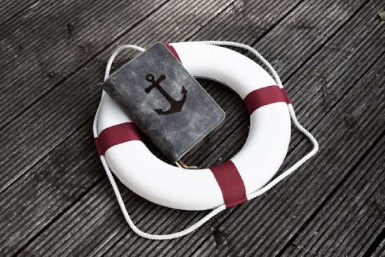 A Bible resting in a life preserver
