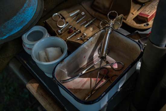 Old medical instruments and surgical tools