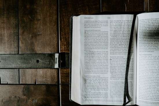 A Bible open to the book of Romans, an epistle written by the apostle Paul