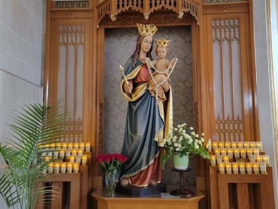 A statue of Mary and Jesus, one of aspects of the Catholic Church Protestants disagreed with
