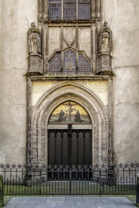 The doors of Wittenberg castle church, where Martin Luther nailed his 95 Theses