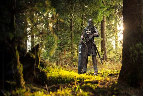 Warrior in full armor as Paul writes in Ephesians 6 to put on the whole armor of God & we may be able to stand against devil