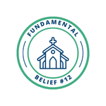 An icon of a church to represent Fundamental Belief #12.