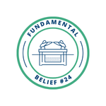 An icon of the Ark of the Covenant to represent Christ's ministry in the heavenly sanctuary,  which Fundamental belief #24 goes over.