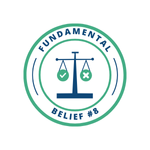 An icon of a scale with a check and x to represent the Great Controversy, which is what Fundamental Belief #8 addresses.