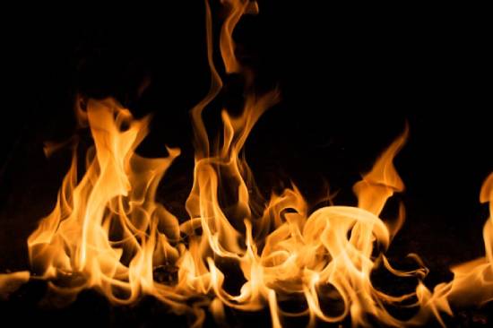 Fiery flames An up-close picture of flames.